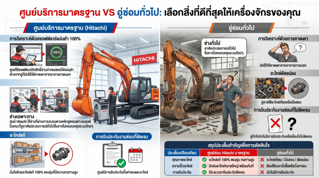 เปรียบเทียบชัดๆ ศูนย์บริการมาตรฐานกับอู่ซ่อมทั่วไป