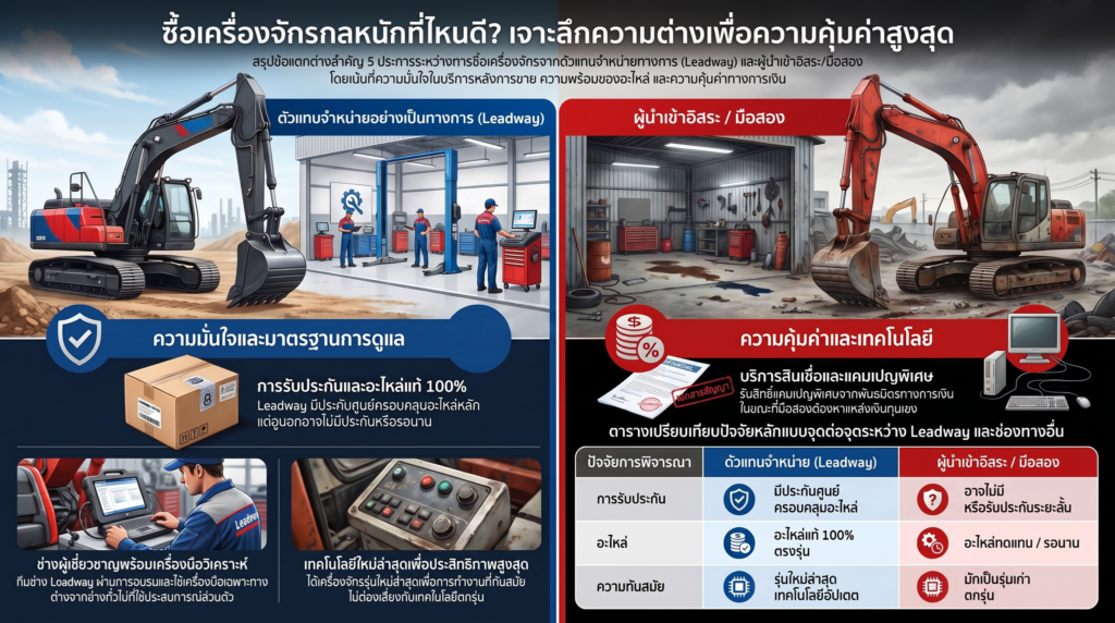 เปรียบเทียบช่องทางการซื้อเครื่องจักรกลหนัก